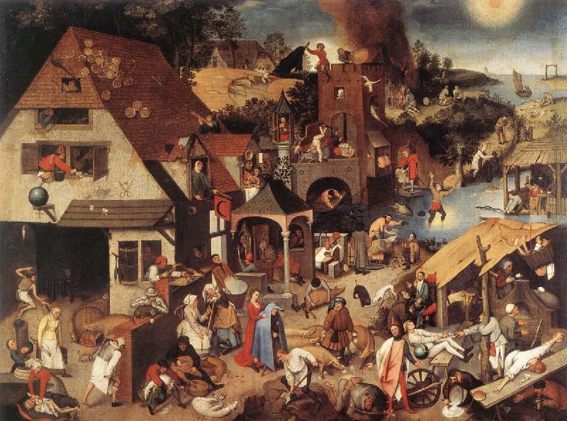 BRUEGHEL, Pieter the Younger Proverbs fd France oil painting art